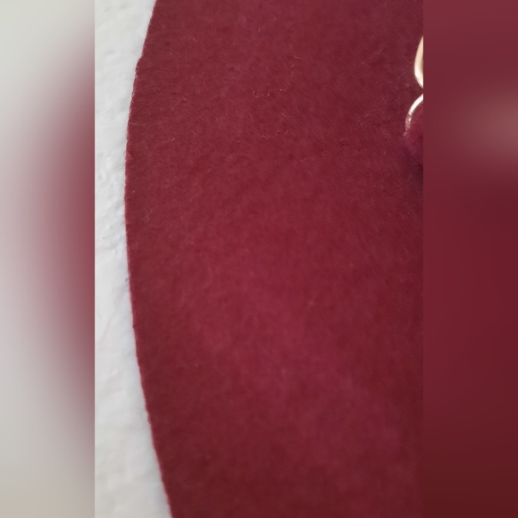 World Market Burgundy Wool Hat Gold Chain Detailing - Picture 8 of 12